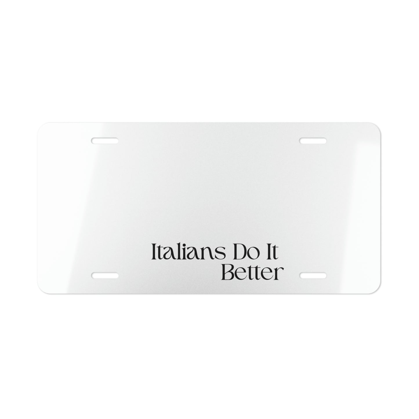 Italians Do It Better - Plain Logo - Vanity Plate